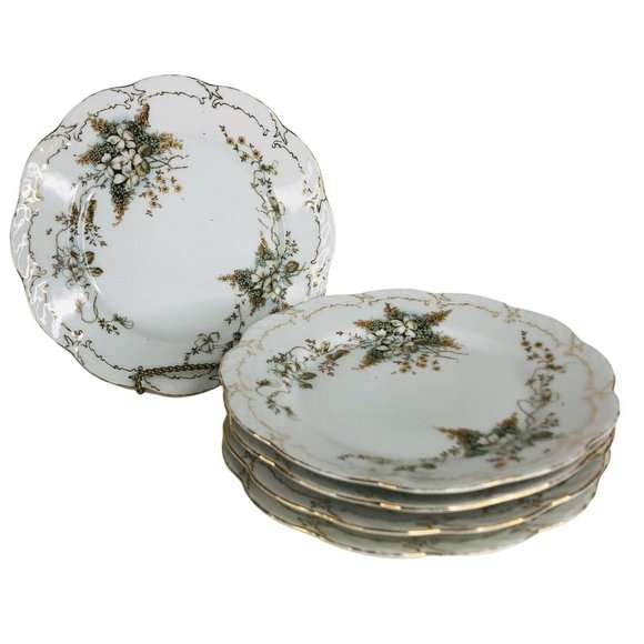 5 Crown Imperial Salad Plates Made Bavaria Germany Floral 7 3/4” CIM18 Porcelain - Picture 1 of 12